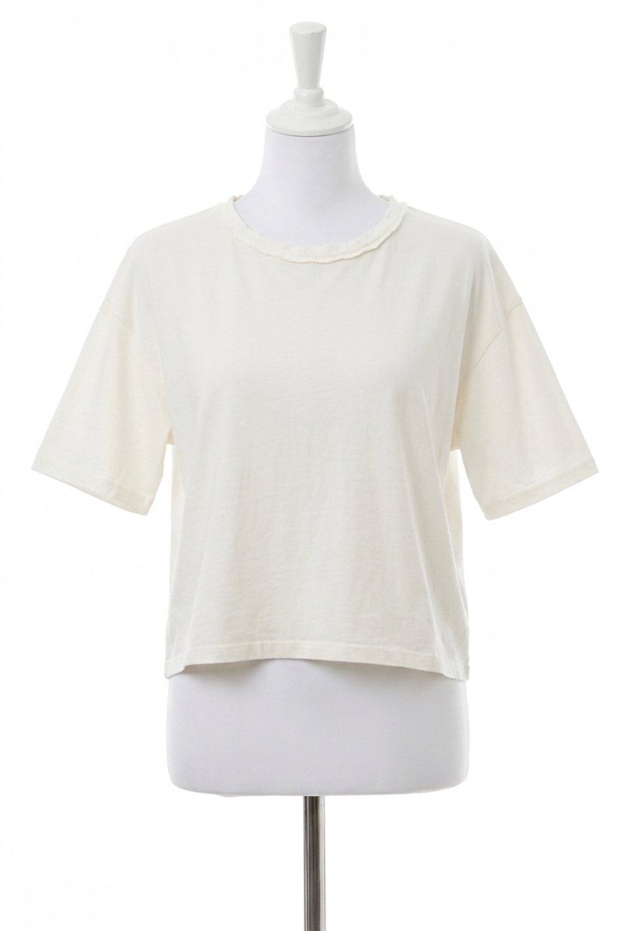 NEW DEAR JOHN DENIM alba garment dye short sleeve top in white